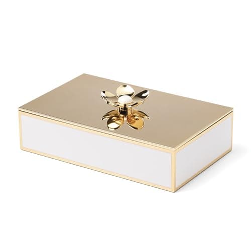 Image of Kate Spade New York Make It Pop Large Floral Box - Gold