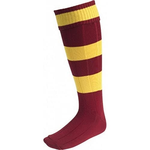 Image of Carta Sport EURO SOCKS MAROON/AMBER HOOPS (YTHS) MEDIUM 3-6«