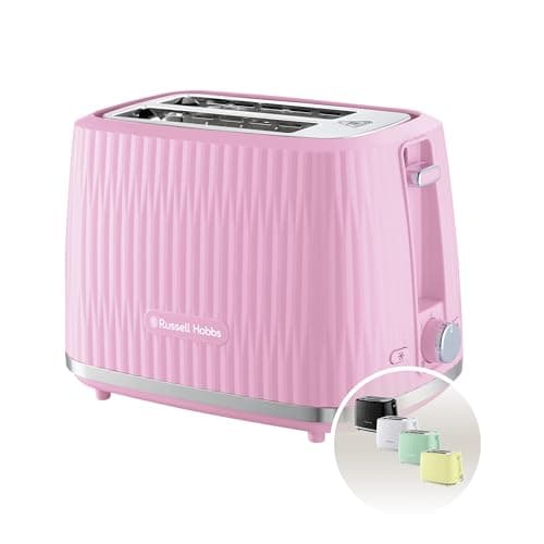 Image of Russell Hobbs Eden 2 Slice Toaster (6 Browning Settings, High Lift Feature, Frozen, reheat, Cancel Functions, Removable Crumb Tray, 800W, Raspberry) 27372