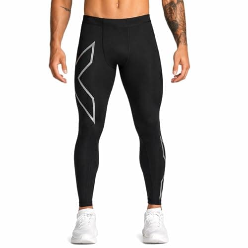 Image of 2XU Men's Core Compression Tights, Black/Silver, S UK