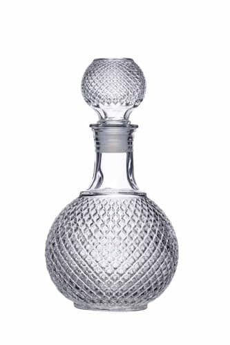 Image of BarCraft Whisky and Brand Decanter, Cut Glass, Stopper with Silicone Seal, 1L