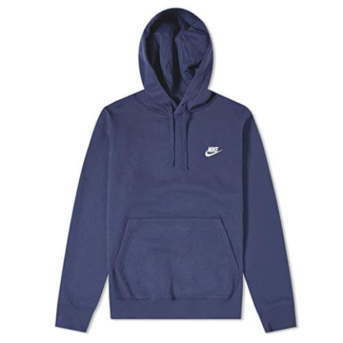 Image of NIKE Men's M Nsw Club Hoodie Po Bb Sweatshirt, Midnight Navy/Midnight Navy/White, 4XL UK