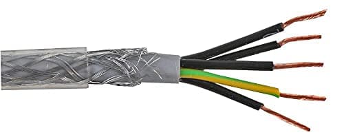 Image of 5 Core SY Braided Armoured Control Flex Cable 0.75mm,1.0mm,1.5mm,2.5mm,4mm,6mm (10 Metre, 0.75mm²)