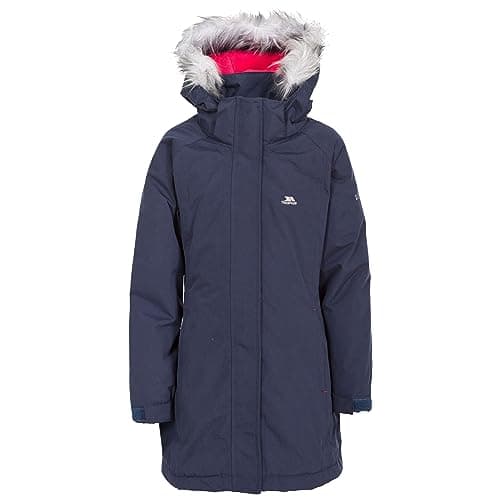 Image of Trespass Girls Waterproof Jacket Windproof Hood School Casual Coat Fame