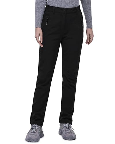 Image of 33,000ft Women's Winter Softshell Trousers Waterproof Pants Warm Fleece Lined Snowproof Thermal Hiking Fishing Ski Pants Black 8