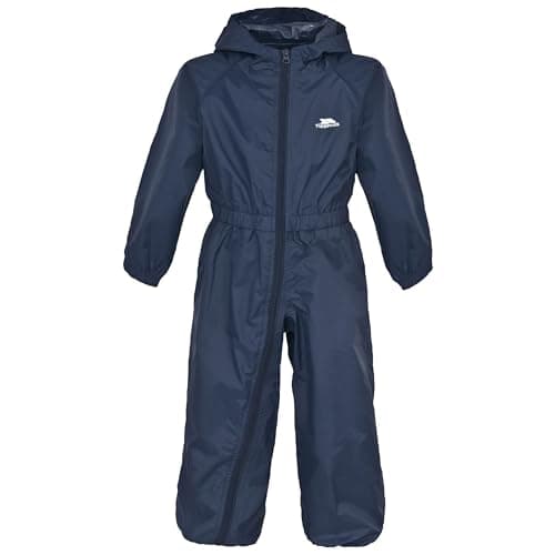 Image of Trespass Unisex Babies Kids Rain Suit Button - Waterproof, Grown on Hood, Elasticated Cuffs and Ankles, Elasticated Side Waist, Full Body Length Zip