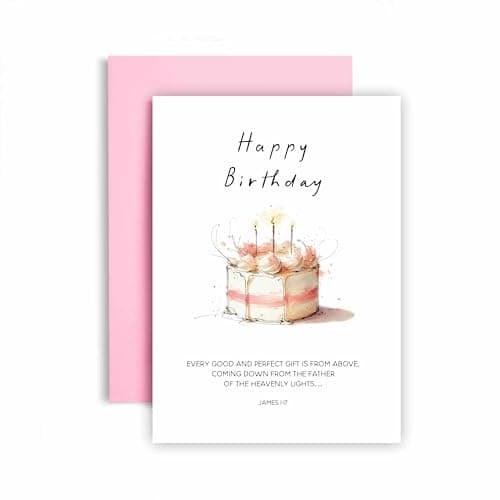 Image of Huxters Religious Bible Birthday Card for Her Women James 1:17 Every Good Fit form Above Mum Nana Sister Auntie Daughter Happy BirthdaysHer Women Him Men - 17 by 12cm (James 1:17)
