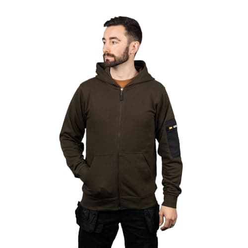 Image of Caterpillar CAT Workwear Mens Loopback Full Zip Fitted Stylish Hoodie