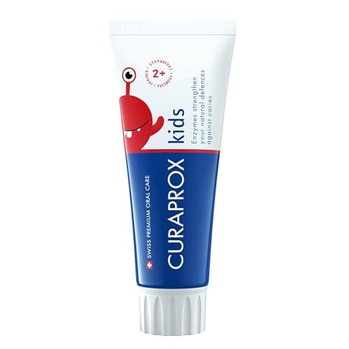 Image of Curaprox Kids Toothpaste – Ages 2+ | Strawberry Flavour | Protects Milk Teeth with 950 ppm Fluoride | Gentle Formula | 60 ml | Made in Switzerland