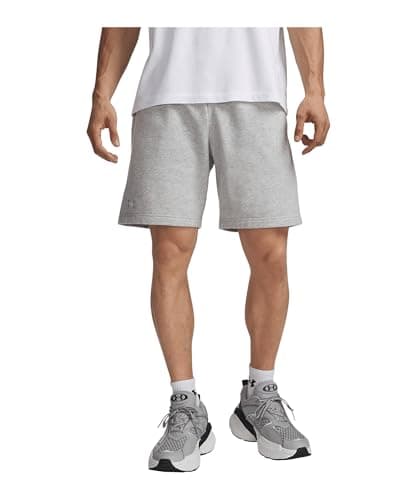 Image of Under Armour UA Rival Fleece Shorts - Mod Gray Light Heather / / White - XL