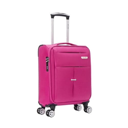 Image of Cabin Suitcase Carry Suitcase 20" Lightweight 4 Wheels Spinner 3-Digit Combination Lock Soft Shell Luggage Hand Luggage Flight Bag for EasyJet Ryanair Birtish Airways and All Other Airlines 55x35x20