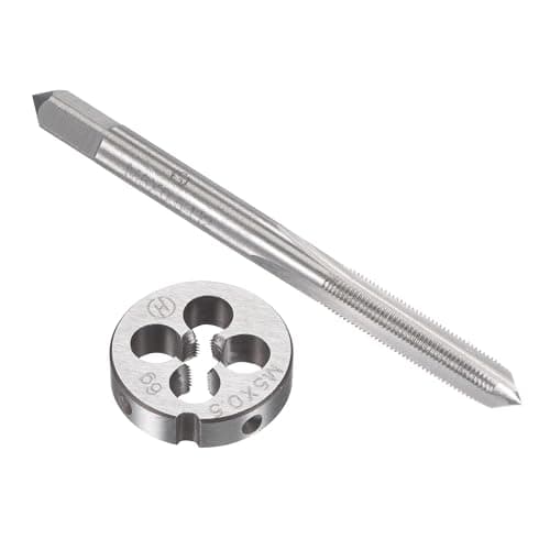 Image of TOP-VIGOR M5 x 0.5mm Metric Tap and Die Set, Machine Thread Screw Tap with Round Threading Die, Heavy Duty Tap & Die Kit for DIY, Repair, Cutting External and Internal Thread