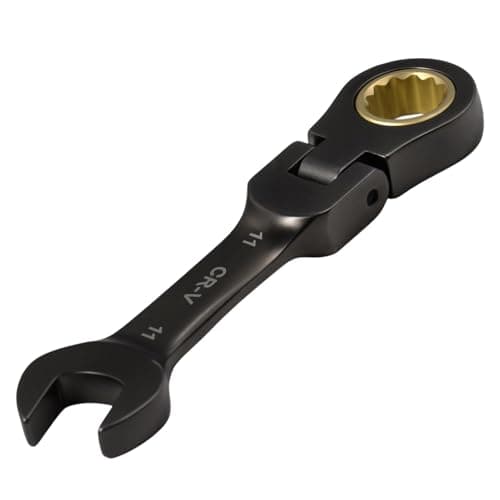 Image of SPEEDWOX 11mm Stubby Flex-Head Ratcheting Combination Wrench - 72 Tooth Box and Open End Spanner, Anti-Slip Flexible Head, Heat-Treated CR-V Steel Works on Stripped and Rounded Bolts