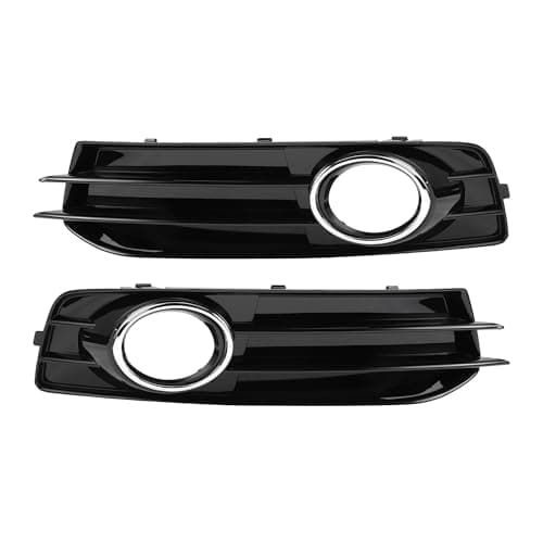 Image of Hihaha 1Pair No.8P0807681Q/8P0807681AF/8P0807681M/8P0807682K Fog Light Grill for Audi A3 8P 2009-2013 Right Left Front Lower Bumper Fog Light Cover Inserts ABS Black Silver Tone