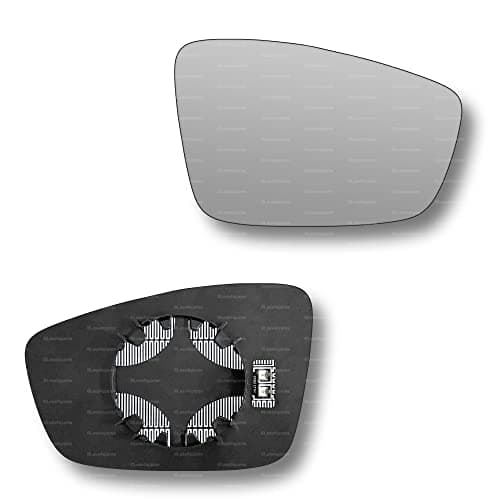 Image of Less4spares Replacement Wing Mirror Glass Right Compatible with VW UP 2011-2016 (up to 16 reg) CLIP-ON Driver Off side Heated Convex