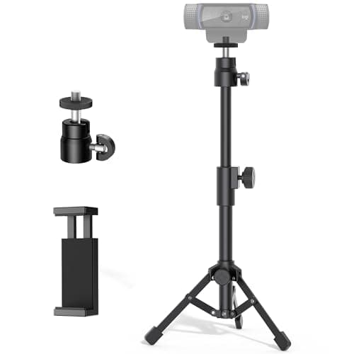 Image of InnoGear Webcam Tripod, Extendable Webcam Stand for Desk Camera Stand Mount with Phone Holder for Webcam C922 C930e C920S C920 C615 C960 C920x BRIO 4K NexiGo N60, Right Light, GoPro with 1/4" Thread