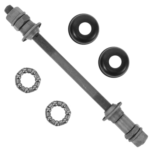 Image of CLISPEED Mountain Bike Rear Axle 7.28 Inch with Smooth Ball Bearings Grey Finish Durable Rear Wheel Shaft for Stable Cycling Performance