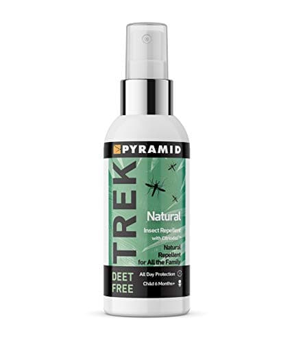 Image of Pyramid Trek Natural Mosquito & Insect Repellent Spray. 40% Citriodiol. DEET-Free. Up to 10hr Protection. Baby Safe 6+ Months. Tick, Midge & Fly Repellent for Kids & Adults (60ml)