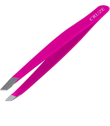 Image of CRUZE Tweezers for Precise Hair Removal - Stainless Steel Straight Tip Tweezers for Eyebrows, Ingrown Hairs, Splinters, Facial Hair - Cruelty Free