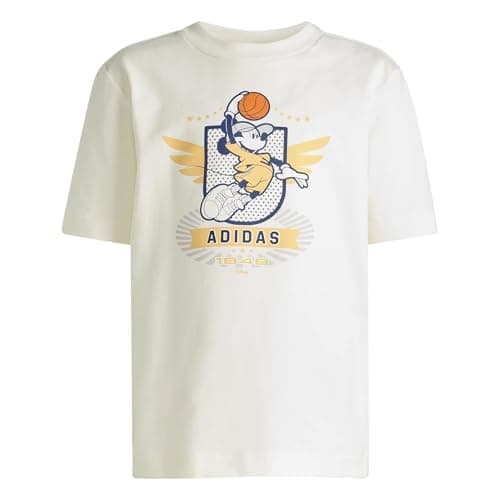 Image of adidas Unisex Kids DISNEY MICKEY MOUSE T-SHIRT SET, off white/Pure Orange, 9-10 Years