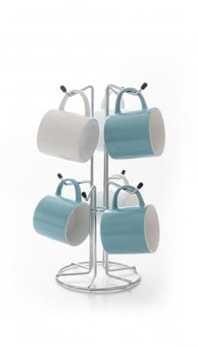 Image of Acense Mug Tree Cup Holder Kitchen Mug Holder for Coffee Mugs & Tea Cups (Chrome)