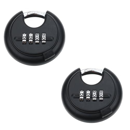Image of 2PCS Heavy Duty Combination Padlock, Waterproof Padlocks Outdoor Stainless Steel Disc Combination Lock Lock for Gate, Shed, Garage, Locker, Gym (Black)