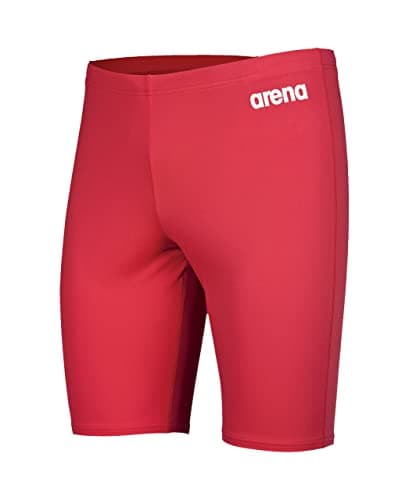 Image of ARENA Solid Team Swimwear for Men, Quick Dry Swimsuit, Men's Jammer, MaxLife Eco Fabric with Maximum Chlorine Resistance and UPF 50+ UV Protection and Front Lining Red-White