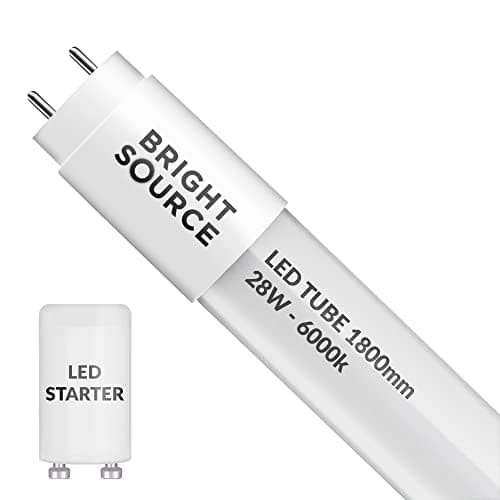 Image of Bright Source 6ft (1763mm) 28w LED T8 Tube, 2800lm, 6000K Daylight White, Replacement for 70w T8 Fluorescent, Starter Included - Direct Mains or for use with Switch Start Fitting with Magnetic Ballast