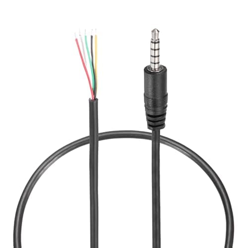 Image of sourcing map 3.5mm Aux Cable Replacement Audio Cable Cord, 1ft 5 Pole Male to Bare Wire Audio Cable, Stereo Sound Audio Cable Cord for Earphones, Smart Phones, Speakers,Black 2 Pcs