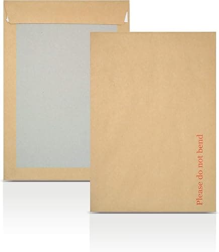 Image of AKAR A3 C3 (45x32 cm - 457x324 mm) Printed Manilla Hard-Backed Envelope with Card [Pack of 5]