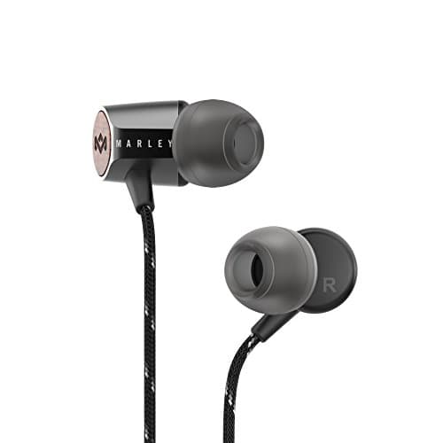 Image of House of Marley Uplift 2.0 - Noise Isolating In-Ear Headphones/Earphones, 9mm Drivers, Hands-Free Calling In-Line Mic, 1 Button Control, Includes Earbuds in 3 sizes - Signature Black
