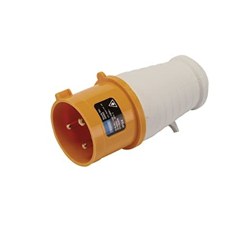 Image of Draper 08965 110V Site Plug, 32A, 3 Pin, 100-130V, IP44 Splashproof, Yellow