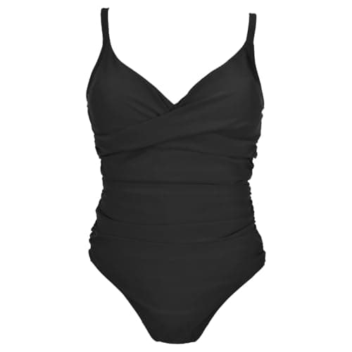Image of Splash About Womens Ladies Tummy Control Swimming Costume One Piece Swimsuit, Black, Size 14