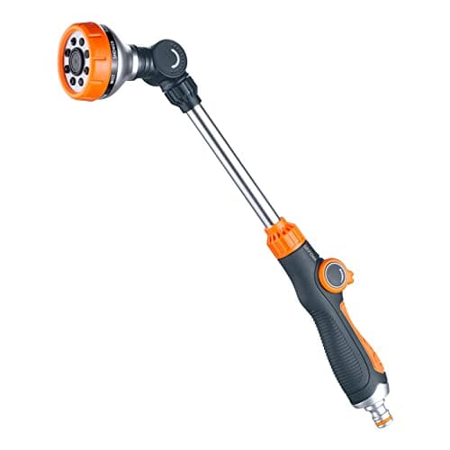 Image of GRIFEMA GE1305 Watering Lance, Extended Hose Pipe Spray Gun with 8 Modes, Watering Wand for Hanging Basket Watering, Lawn Watering, Car Washing, Pet Bathing [Amazon Exclusive],Orange/Black