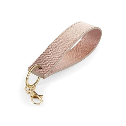 Image of BagBase BG747 Boutique Wristlet & Key Clip - Saffiano Fine Grain Leather-Look - Stylish Accessory for Boutique Bags & Clutch bags - Rose Gold