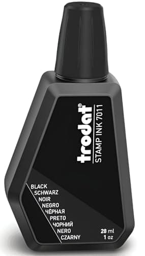 Image of Trodat Black Ink Bottle - 28 ml - Replacement Ink For Hand Stamp Ink Pads
