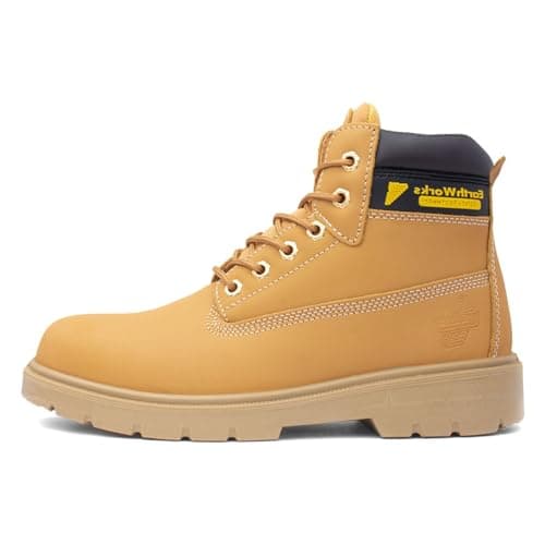 Image of EarthWorks Safety - EarthWorks Hammer Mens Lace Honey Safety Boot - Size 13 UK - Gold