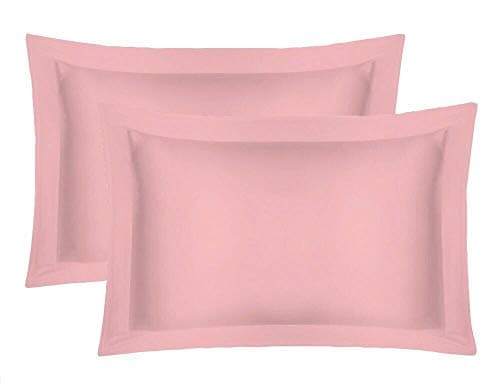 Image of 200 Thread Count 100% Egyptian Cotton Pair Of Pillowcases (Pink, Oxford Pillow Cases)