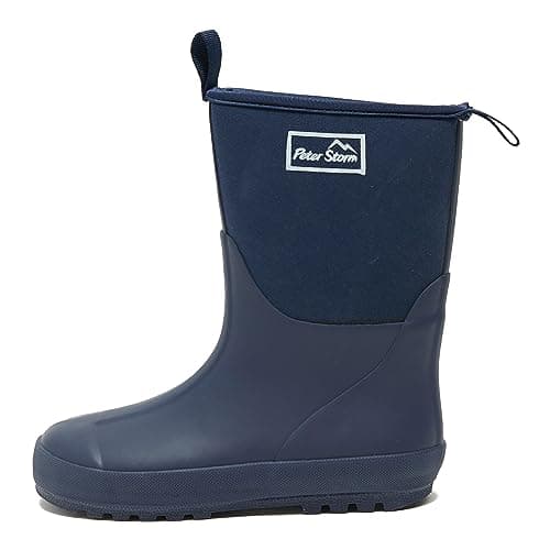 Image of Peter Storm Kids’ Neoprene Wellington Boots with Pull-on Handles, Children's Waterproof & Breathable Wellies, Comfortable, Durable (Blue, UK Footwear Size System, Big Kid, Numeric, Medium, 1)