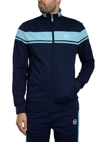 Image of Sergio Tacchini Damarindo Track Top Jacket, Maritime Blue/Baltic Sea (UK, Alpha, XL, Regular, Regular, Maritime Blue/Baltic Sea)
