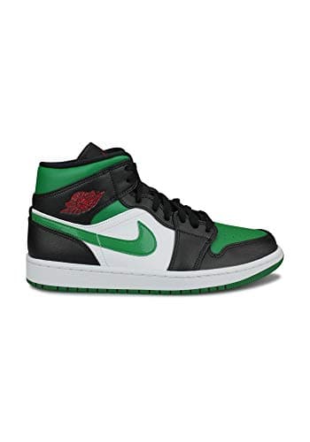 Image of Nike AIR JORDAN 1 MID, Men's Basketball Shoe, Black Pine Green White Gym Red, 9 UK (44 EU)