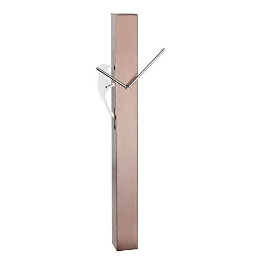 Image of TFA Dostmann Picus 60.3062.51 Analogue Pendulum Chrome Plated Woodpecker Modern Design Wall Clock Rose Gold, Aluminium, (L) 246x (B) 75 x (H) 653 mm