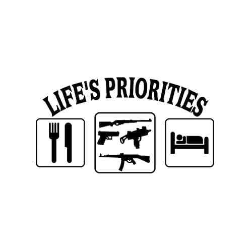 Image of SCSHY Car Sticker 15.4 * 8.3Cm Interesting Eat And Sleep And Gun Car Sticker Vinyl Decoration