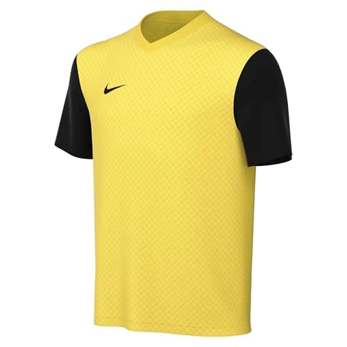 Image of NIKE DH8389-719 Y NK DF Tiempo PREM II JSY SS T-Shirt Unisex Tour Yellow/Black/Black Size S