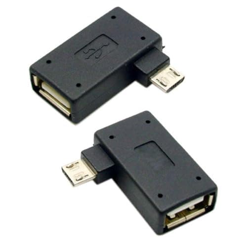 Image of chenyang 2 Pack Micro USB OTG Power Adapter 2 in 1 Micro USB Male to USB 2.0 Female 90 Degree Angled Connector Adapter