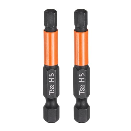 Image of sourcing map 2pcs H5 Hex Head Drill Bit Wrench 5mm Metric Flat Tip 1/4" Hex Shank 50mm (2") Long Magnetic Black Phosphate Hexagonal Screw Driver Socket Industrial Screwdriver Power Bits