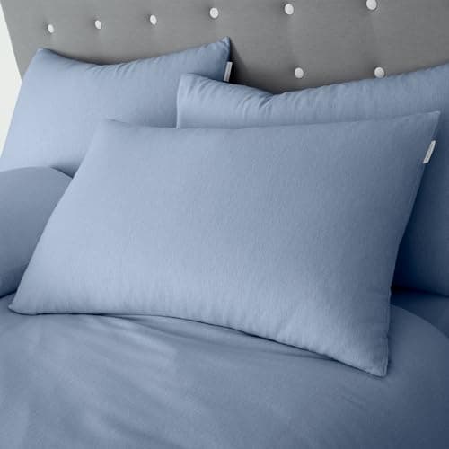 Image of Catherine Lansfield Brushed Cotton Standard Pillow case Pair with envelope closure Lansfield Blue