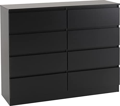 Image of Seconique Malvern 8 Drawer Chest in Black