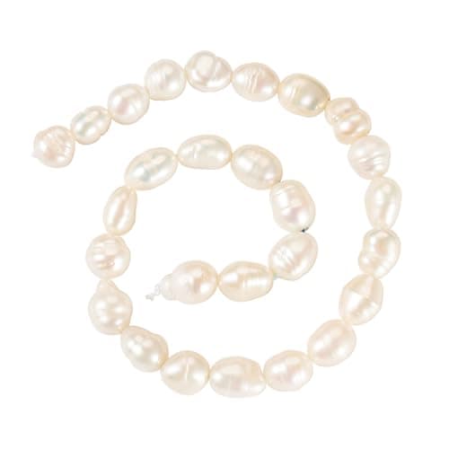 Image of PandaHall 2 Strands Natural Cultured Freshwater Pearl Beads Creamy White Baroque Pearls for Wedding Bracelet Necklace Earring Jewellery Making