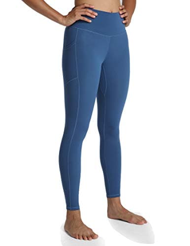 Image of Colorfulkoala Women's High Waisted Tummy Control Workout Leggings 7/8 Length Yoga Pants with Pockets (M, Blue Grouper)